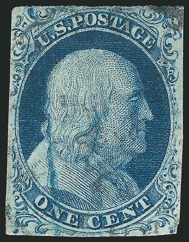 Costs of US Stamps Scott Catalog # 7 - 1c 1851 Franklin. Robert Siegel Auction Galleries, Sep 2010, Sale 994, Lot 926