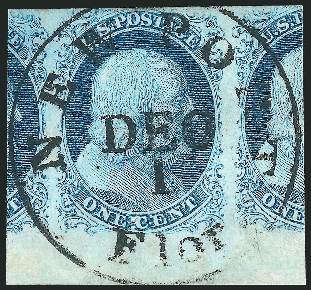 Values of US Stamps Scott Cat. # 7: 1851 1c Franklin. Robert Siegel Auction Galleries, Dec 2010, Sale 998, Lot 16