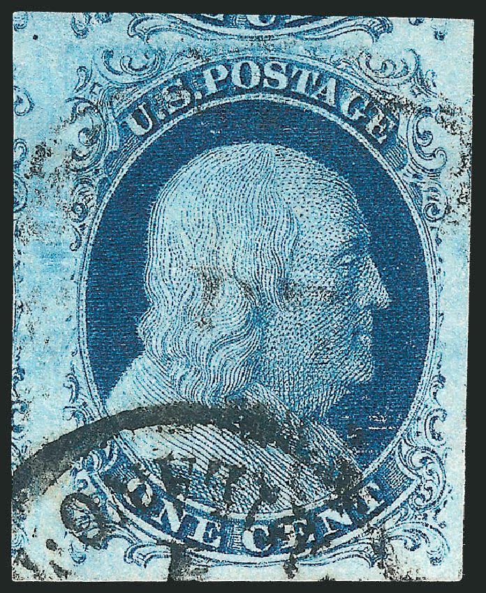 US Stamps Values Scott Cat. 7 - 1851 1c Franklin. Robert Siegel Auction Galleries, Dec 2010, Sale 998, Lot 336