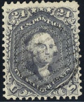 Cost of US Stamp Scott # 70: 1861 24c Washington. Cherrystone Auctions, Mar 2008, Sale 200803, Lot 107