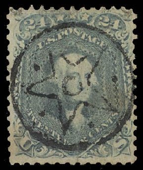 US Stamp Values Scott # 70: 24c 1861 Washington. Daniel Kelleher Auctions, Aug 2012, Sale 631, Lot 767