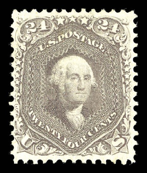 Values of US Stamps Scott Catalog 70: 1861 24c Washington. Matthew Bennett International, Sep 2012, Sale 345, Lot 98