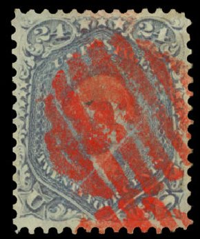 US Stamps Values Scott Catalogue 70 - 1861 24c Washington. Daniel Kelleher Auctions, Dec 2013, Sale 640, Lot 99