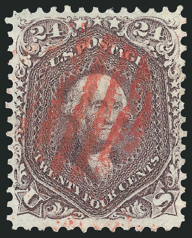 US Stamps Prices Scott Catalog 70: 1861 24c Washington. Robert Siegel Auction Galleries, Oct 2008, Sale 963, Lot 509