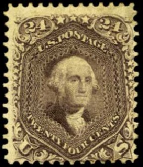 Value of US Stamp Scott # 70: 24c 1861 Washington. Harmer-Schau Auction Galleries, Feb 2012, Sale 92, Lot 870