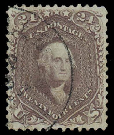 US Stamp Value Scott Catalogue # 70 - 24c 1861 Washington. Daniel Kelleher Auctions, Oct 2011, Sale 626, Lot 90