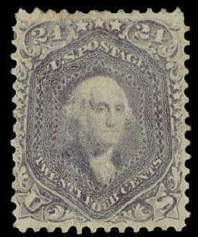 US Stamp Value Scott 70 - 1861 24c Washington. Daniel Kelleher Auctions, Aug 2012, Sale 631, Lot 770
