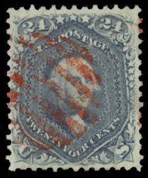Values of US Stamps Scott Catalog 70 - 1861 24c Washington. Daniel Kelleher Auctions, Sep 2013, Sale 639, Lot 3180
