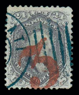 US Stamps Price Scott Cat. 70 - 24c 1861 Washington. Matthew Bennett International, Dec 2007, Sale 323, Lot 201