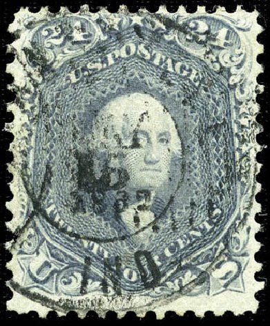 US Stamp Values Scott Cat. # 70 - 24c 1861 Washington. Matthew Bennett International, Sep 2011, Sale 338, Lot 1741