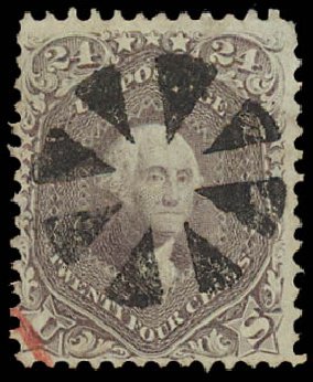US Stamp Value Scott Catalogue #70: 1861 24c Washington. Daniel Kelleher Auctions, Jan 2012, Sale 628, Lot 251