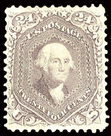 US Stamp Price Scott Catalog # 70: 24c 1861 Washington. Cherrystone Auctions, Feb 2011, Sale 201102, Lot 24