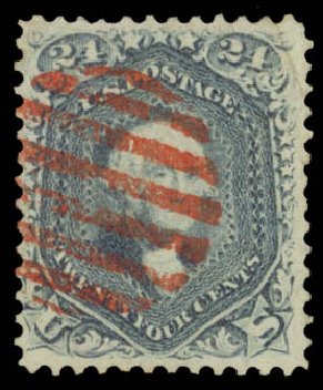 US Stamps Value Scott Cat. # 70: 24c 1861 Washington. Daniel Kelleher Auctions, Sep 2014, Sale 655, Lot 215