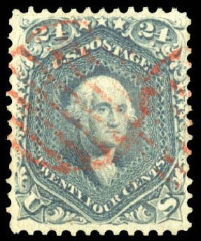 Values of US Stamps Scott Catalog #70: 1861 24c Washington. Matthew Bennett International, Dec 2008, Sale 330, Lot 1502
