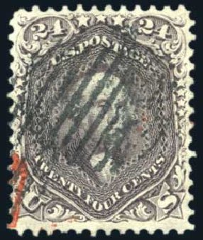 Values of US Stamps Scott # 70 - 24c 1861 Washington. Harmer-Schau Auction Galleries, Aug 2011, Sale 90, Lot 1192