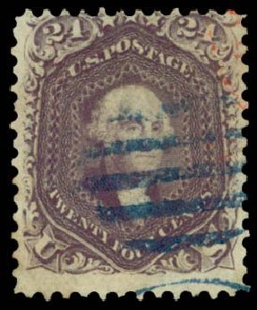 US Stamp Values Scott Cat. 70 - 24c 1861 Washington. Daniel Kelleher Auctions, Sep 2013, Sale 639, Lot 3182
