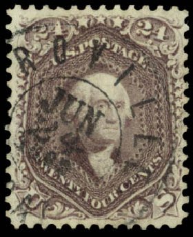US Stamps Prices Scott Catalogue # 70 - 24c 1861 Washington. Daniel Kelleher Auctions, Oct 2014, Sale 660, Lot 2092