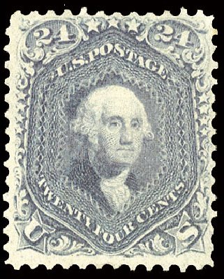 Cost of US Stamps Scott Catalogue # 70: 1861 24c Washington. Cherrystone Auctions, Nov 2008, Sale 200811, Lot 1033