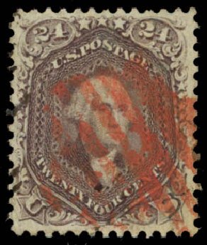 US Stamps Prices Scott Cat. 70: 1861 24c Washington. Daniel Kelleher Auctions, Oct 2014, Sale 660, Lot 2093