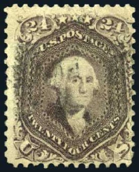 Prices of US Stamps Scott Catalogue #70: 1861 24c Washington. Harmer-Schau Auction Galleries, Oct 2008, Sale 79, Lot 66
