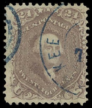 Values of US Stamp Scott Cat. #70: 24c 1861 Washington. Daniel Kelleher Auctions, Oct 2012, Sale 632, Lot 986