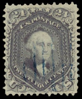US Stamps Values Scott Catalog #70: 24c 1861 Washington. Daniel Kelleher Auctions, Oct 2014, Sale 660, Lot 2096