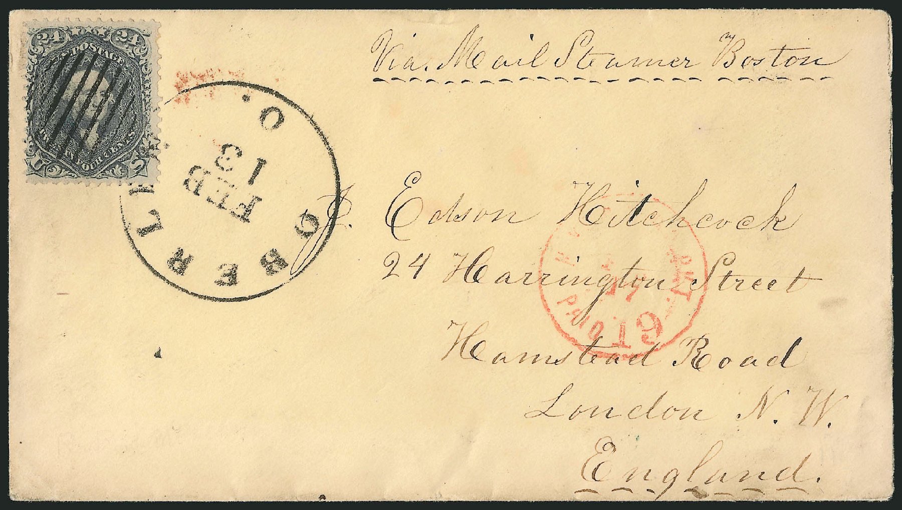 US Stamp Value Scott Catalogue #70 - 24c 1861 Washington. Robert Siegel Auction Galleries, Nov 2014, Sale 1084, Lot 3206