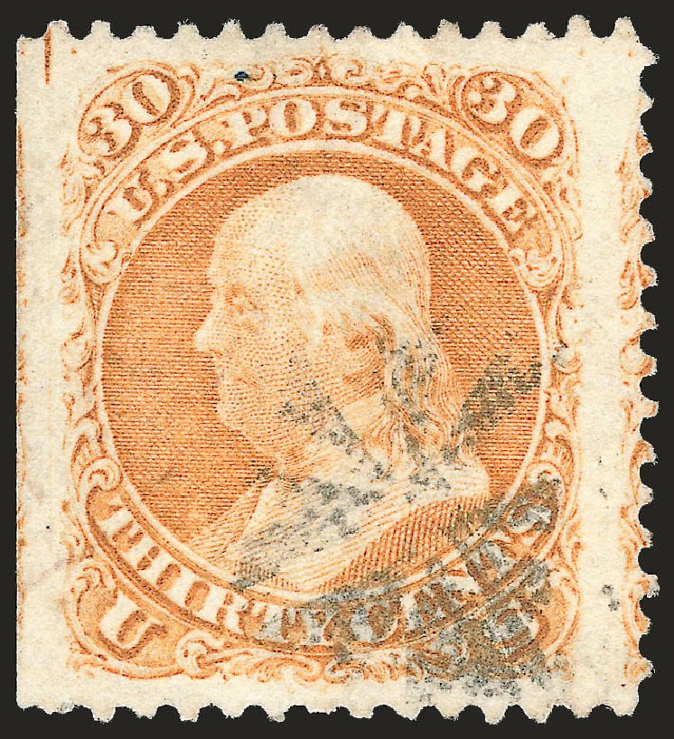 Value of US Stamps Scott Catalog #71: 1861 30c Franklin. Robert Siegel Auction Galleries, Dec 2008, Sale 967, Lot 4177