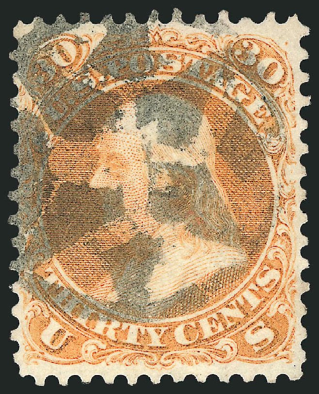 Cost of US Stamp Scott Catalog # 71: 1861 30c Franklin. Robert Siegel Auction Galleries, Mar 2014, Sale 1067, Lot 1048