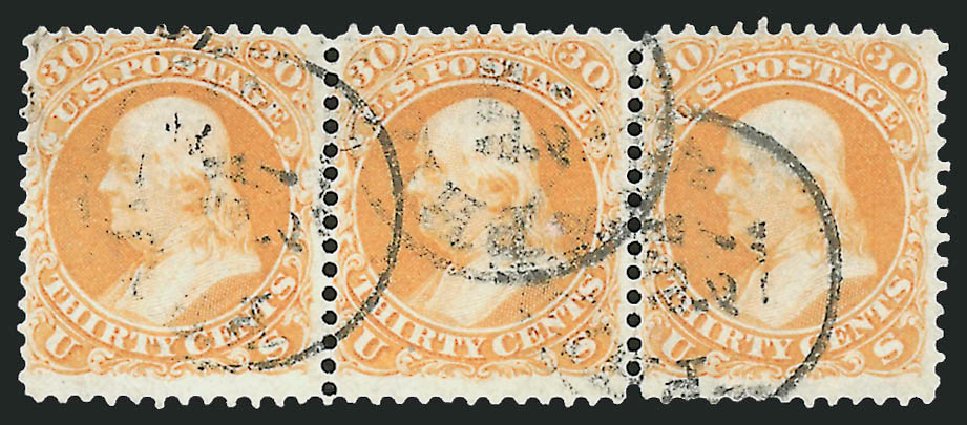 US Stamp Value Scott Cat. 71: 30c 1861 Franklin. Robert Siegel Auction Galleries, Oct 2008, Sale 963, Lot 518