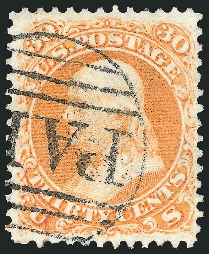 Cost of US Stamp Scott Catalog #71: 30c 1861 Franklin. Robert Siegel Auction Galleries, Sep 2009, Sale 976, Lot 1348