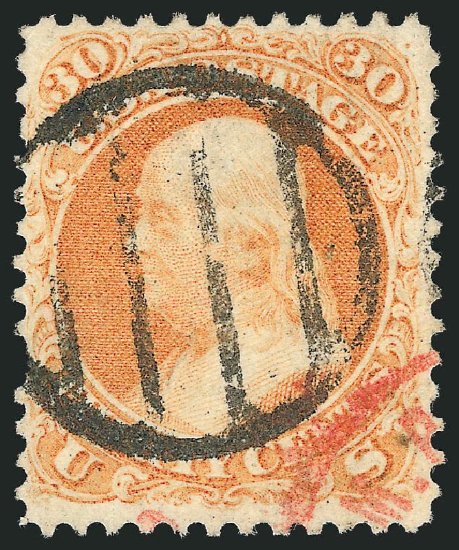 US Stamps Value Scott 71: 1861 30c Franklin. Robert Siegel Auction Galleries, Dec 2012, Sale 1037, Lot 1569