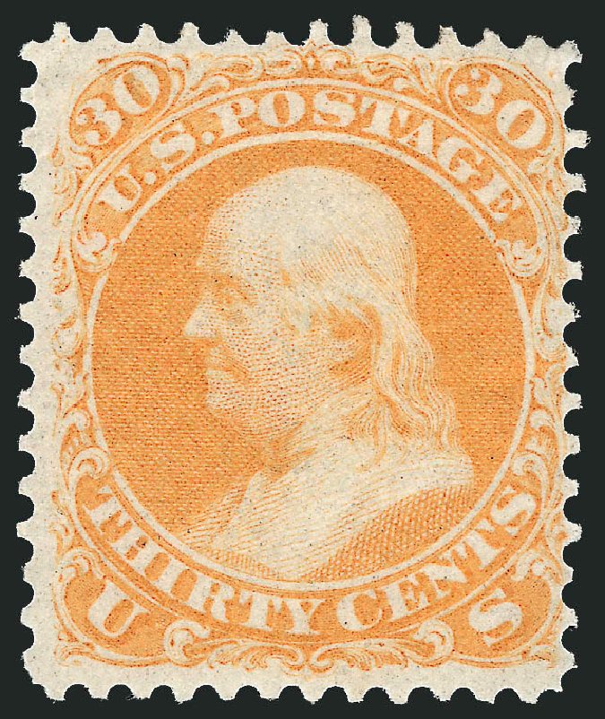 Price of US Stamp Scott #71 - 30c 1861 Franklin. Robert Siegel Auction Galleries, Nov 2013, Sale 1057, Lot 629