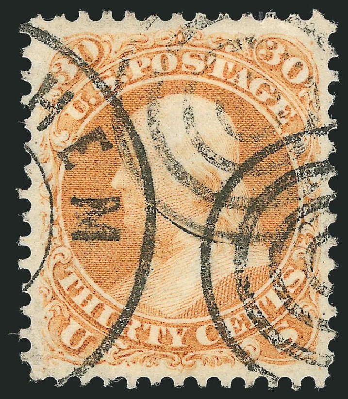 US Stamp Price Scott Catalogue 71: 30c 1861 Franklin. Robert Siegel Auction Galleries, Jul 2014, Sale 1077, Lot 89