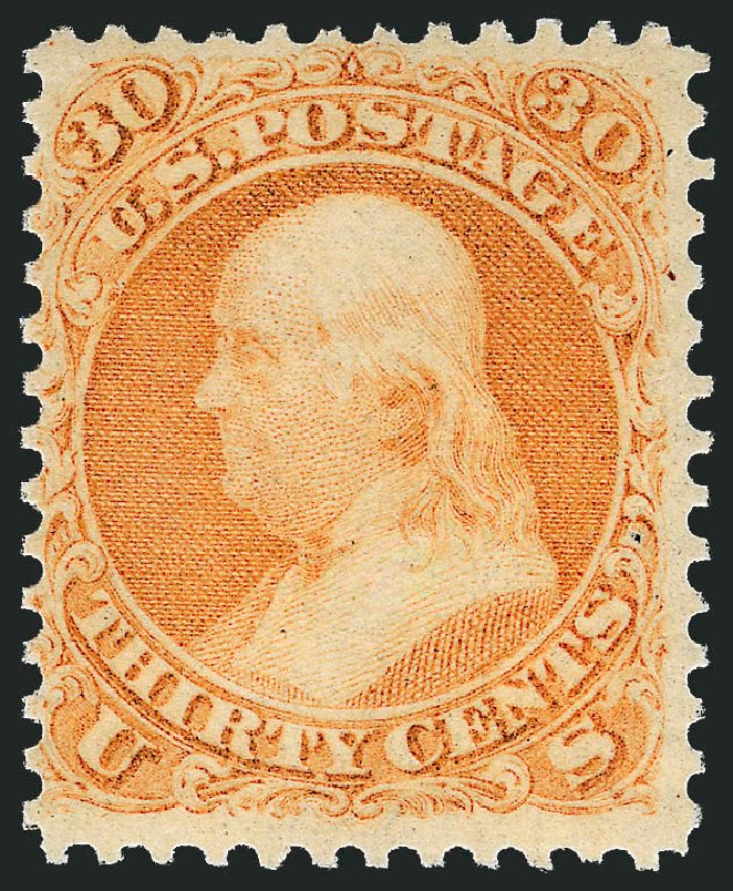 US Stamp Price Scott Catalog 71 - 30c 1861 Franklin. Robert Siegel Auction Galleries, Feb 2010, Sale 983, Lot 49