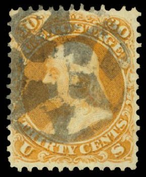 Costs of US Stamp Scott Catalog # 71: 1861 30c Franklin. Daniel Kelleher Auctions, Dec 2014, Sale 661, Lot 90