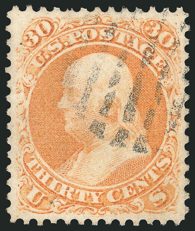 Value of US Stamps Scott # 71 - 1861 30c Franklin. Robert Siegel Auction Galleries, Oct 2012, Sale 1032, Lot 3130