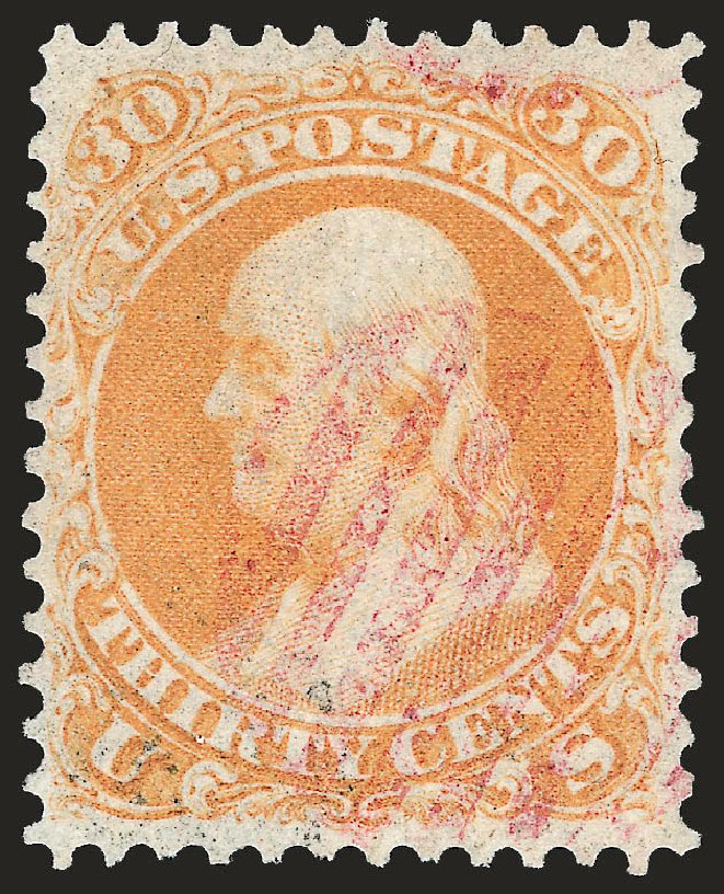 Price of US Stamps Scott Catalog # 71 - 1861 30c Franklin. Robert Siegel Auction Galleries, Jun 2009, Sale 975, Lot 1270