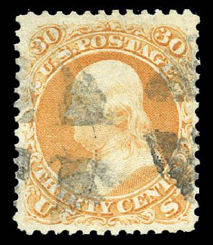 Costs of US Stamps Scott Catalog #71 - 30c 1861 Franklin. Matthew Bennett International, Sep 2010, Sale 333, Lot 3431
