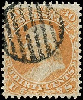 Costs of US Stamp Scott Cat. 71 - 1861 30c Franklin. Regency-Superior, Nov 2014, Sale 108, Lot 171