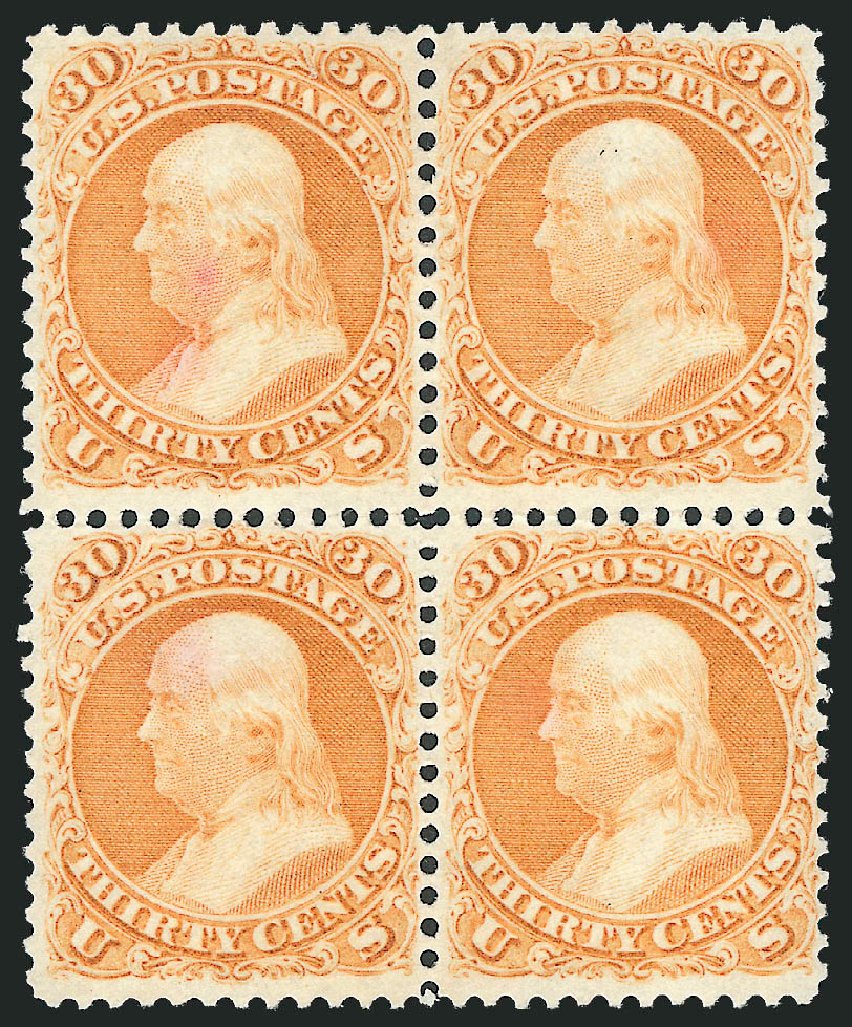 Prices of US Stamp Scott Catalogue #71: 30c 1861 Franklin. Robert Siegel Auction Galleries, Jun 2012, Sale 1025, Lot 111