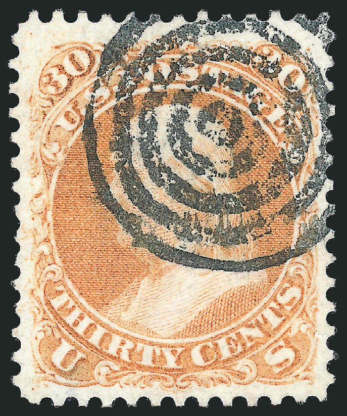 US Stamps Value Scott Catalog # 71 - 30c 1861 Franklin. Robert Siegel Auction Galleries, Nov 2012, Sale 1034, Lot 81