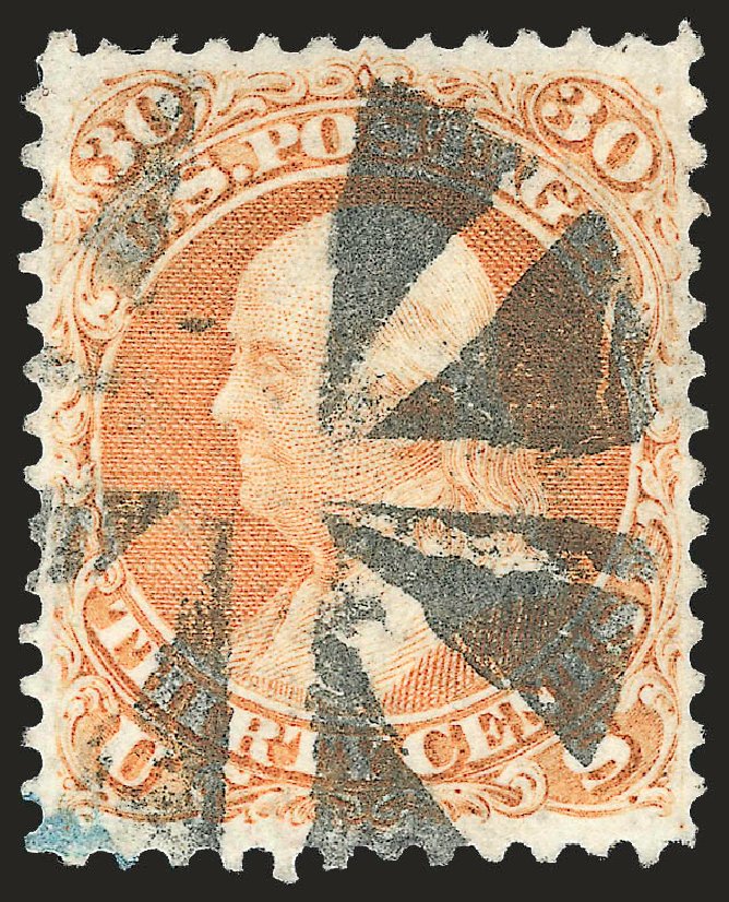 US Stamps Value Scott Catalog #71: 1861 30c Franklin. Robert Siegel Auction Galleries, Jun 2009, Sale 975, Lot 1271
