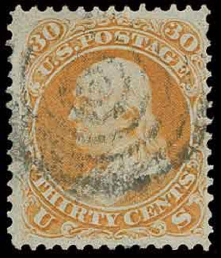 Costs of US Stamps Scott Catalog 71 - 30c 1861 Franklin. H.R. Harmer, Nov 2013, Sale 3004, Lot 1064