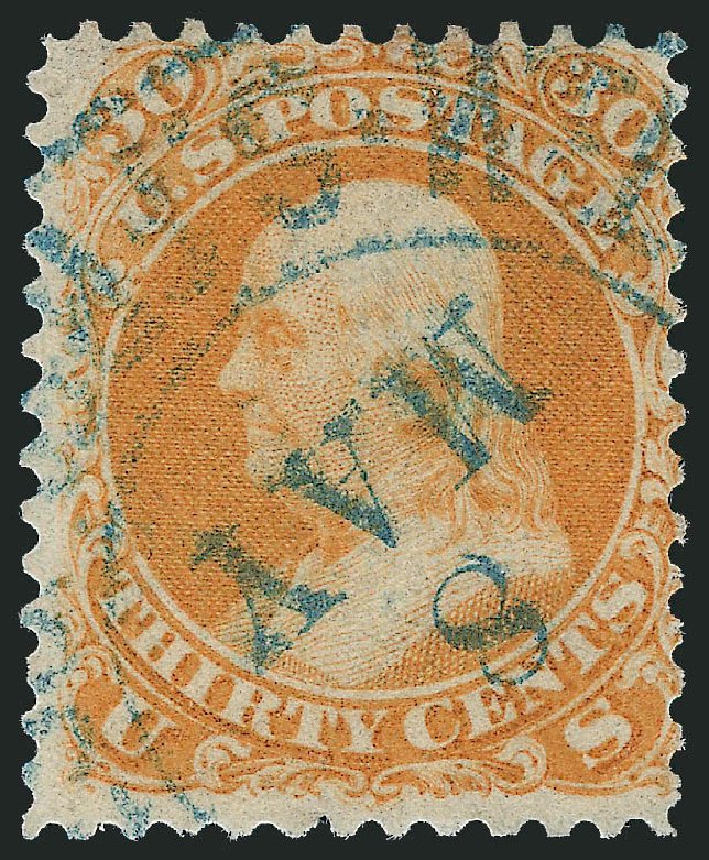 Prices of US Stamps Scott Catalog # 71: 30c 1861 Franklin. Robert Siegel Auction Galleries, Mar 2011, Sale 1007, Lot 2214