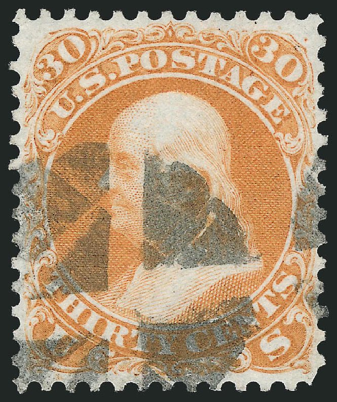 Price of US Stamp Scott Catalog 71: 1861 30c Franklin. Robert Siegel Auction Galleries, Nov 2013, Sale 1061, Lot 3484
