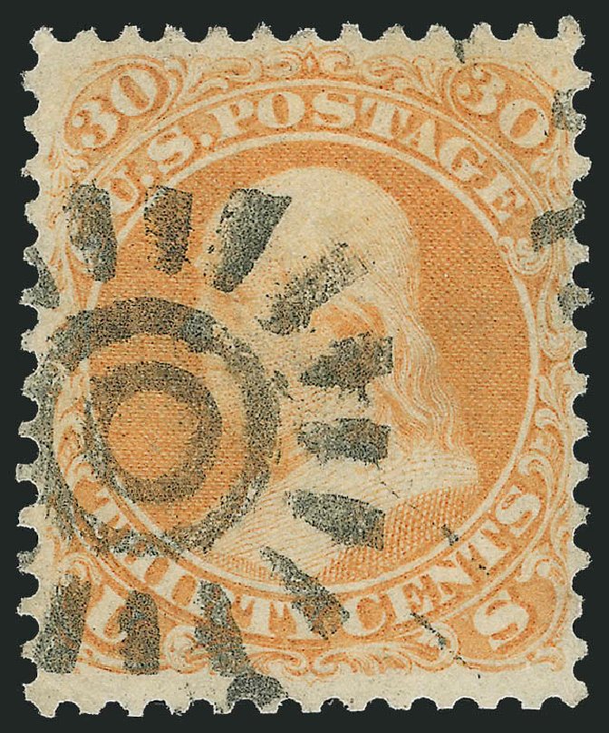 Cost of US Stamps Scott Cat. 71 - 30c 1861 Franklin. Robert Siegel Auction Galleries, Dec 2013, Sale 1062, Lot 234