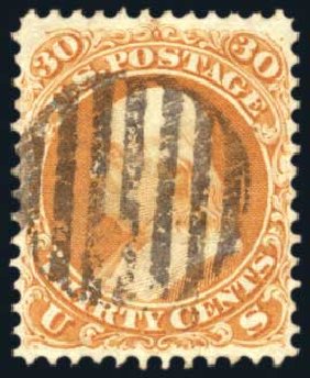 Costs of US Stamp Scott Cat. # 71: 30c 1861 Franklin. Harmer-Schau Auction Galleries, Aug 2011, Sale 90, Lot 1195