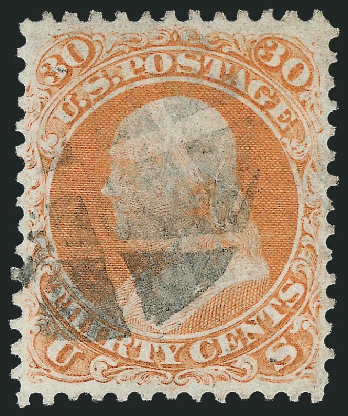 Value of US Stamps Scott 71 - 1861 30c Franklin. Robert Siegel Auction Galleries, Oct 2011, Sale 1014, Lot 1195