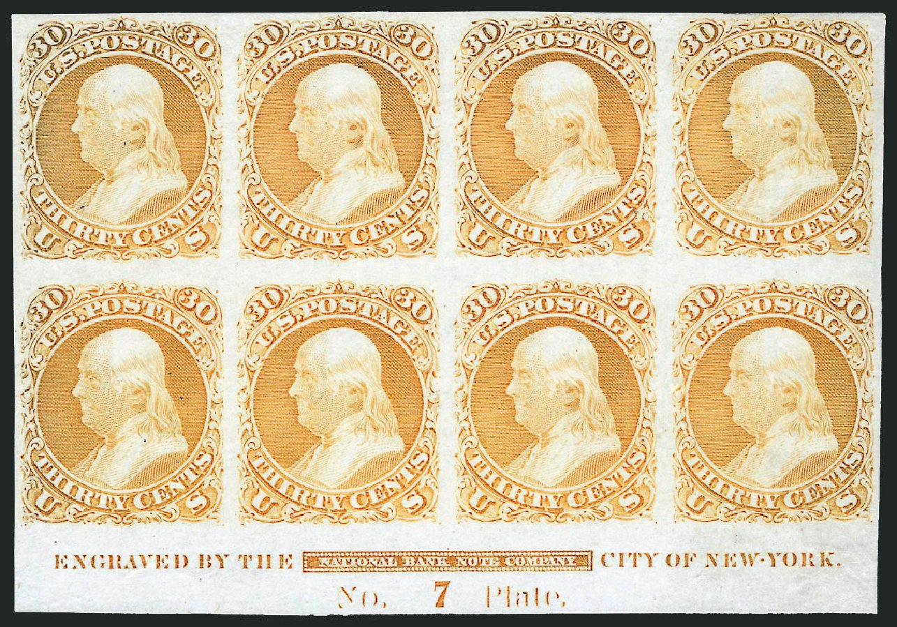 Cost of US Stamp Scott Catalog 71 - 1861 30c Franklin. Robert Siegel Auction Galleries, Dec 2012, Sale 1037, Lot 1075